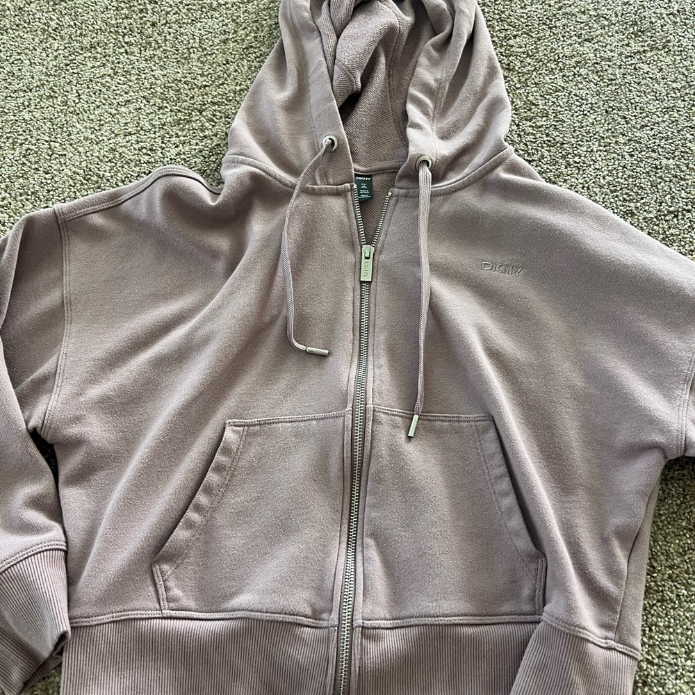 DKNY Mauve Zip-Up Hoodie - Picture 4 of 5